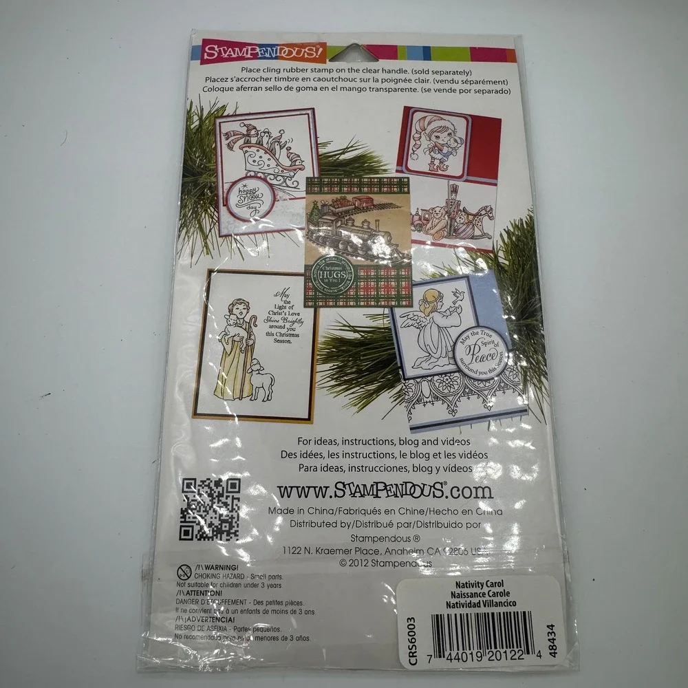 Stampendous Nativity Carol Cling Rubber Stamp Set CRS6003 Christmas Music Away